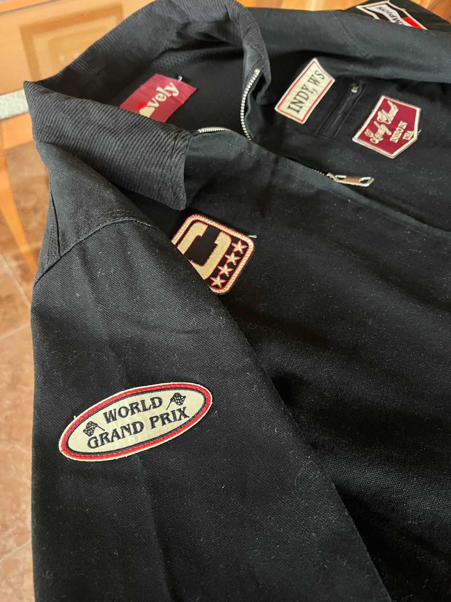 Patch-Packed Jacket Grand Prix Style Lovely Cloud