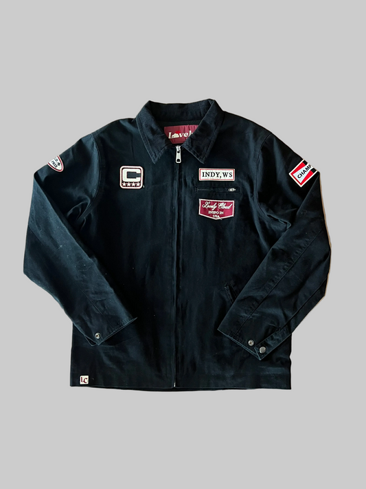 Patch-Packed Jacket Grand Prix Style Lovely Cloud
