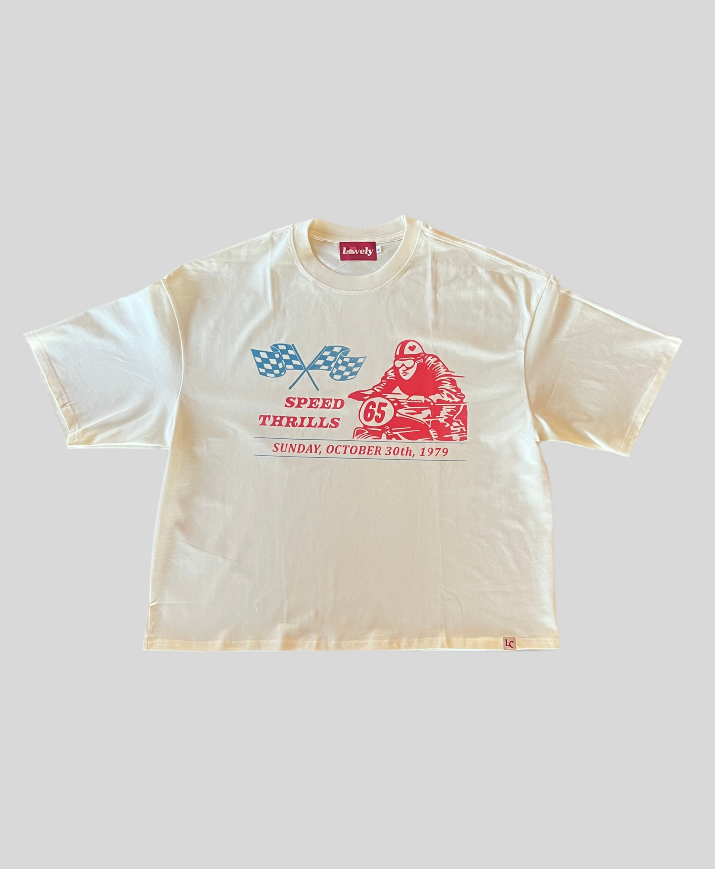 Cropped T-Shirt Speed Thrills Lovely Cloud
